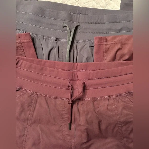 CRZ Yoga Studio Joggers 2 pair bundle maroon & gray cinch ankle Size Large gym - Picture 2 of 8